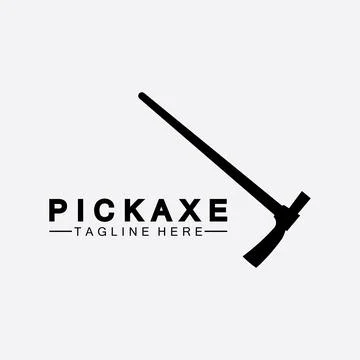 Pickaxe Logo Vector icon symbol illustration Design template, Mining Concept  Illustrazione stock