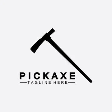 Pickaxe Logo Vector icon symbol illustration Design template, Mining Concept  Stock Illustration