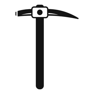 Pickaxe mining tool icon representing excavation and geological work Stock Illustration