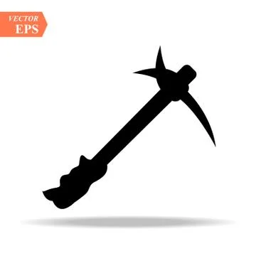 Pickaxe mining tool icon. Vector illustration isolated on white background Stock Illustration