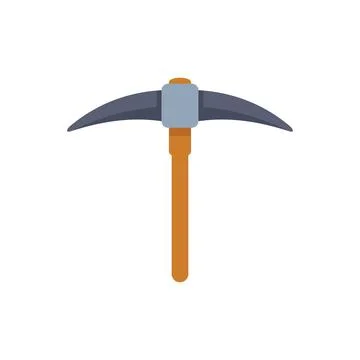 Pickaxe mining tool with wooden handle for extracting minerals Illustration