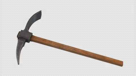 An pickaxe rotating in a seamless loop on an alpha channel background. Stock Footage 145225334