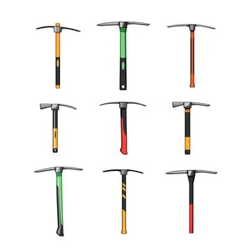 Pickaxe set cartoon vector illustration Stock Illustration