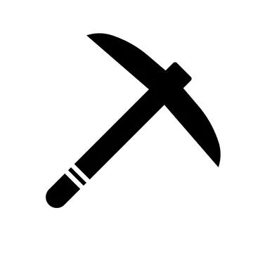 Pickaxe silhouette icon. Mining symbol. Vector. Stock Illustration