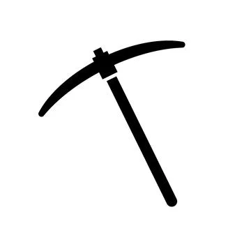Pickaxe silhouette icon. Mining tool. Vector. Stock Illustration
