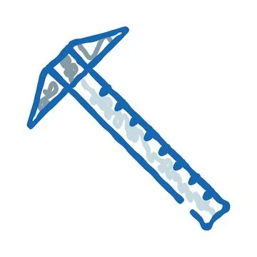 Pickaxe tool doodle style drawing element Stock Illustration