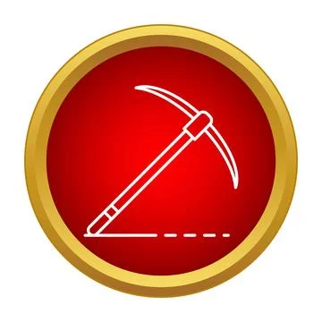 Pickaxe tool icon for mining and construction Stock Illustration