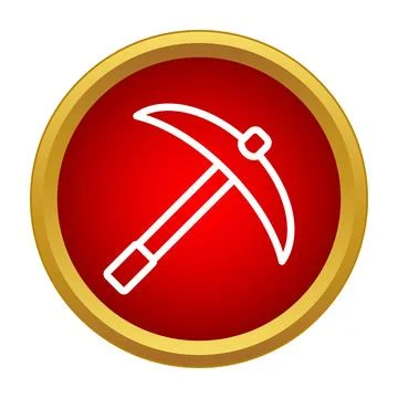 Pickaxe tool icon representing mining and labor Stock Illustration