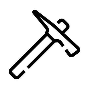 Pickaxe tool outline icon representing mining and construction 库存插图