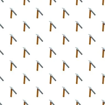Pickaxe tools creating a seamless pattern background Stock Illustration