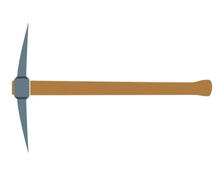 Pickaxe with wooden handle Illustration