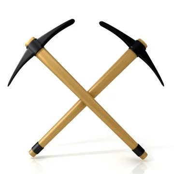 Pickaxes, crossed. 3D Stock Illustration
