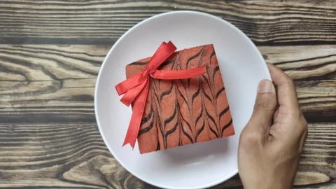 Picked Up A Delicious Cake Stock Footage 300408112