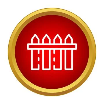 Picket fence barrier icon representing property security Stock Illustration