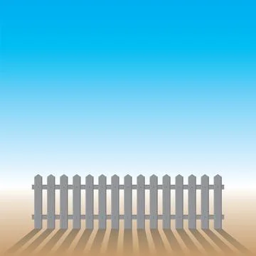 Picket fence with blank background. Vector illustration. Design garden elemen Stock Illustration