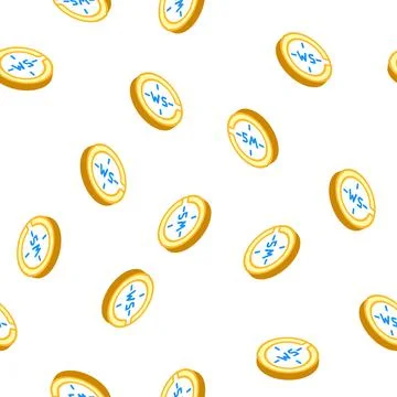 Picket measuring tool isometric icon seamless pattern Stock Illustration