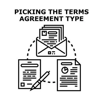 Picking agreement type creating business contract documentation Stockillustratie