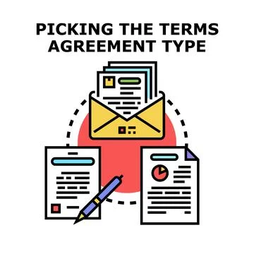 Picking agreement type creating business contract documentation Stockillustratie