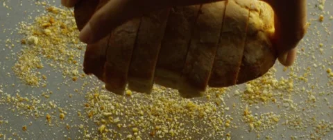 Picking Up and Dropping Sliced Bread Stock Footage 156799798