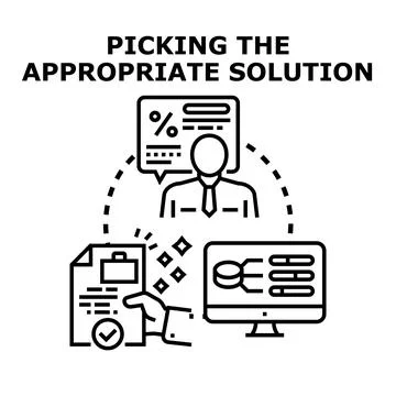Picking appropriate solution for business project development 스톡 일러스트