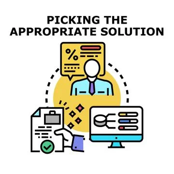 Picking appropriate solution for business project development Illustration