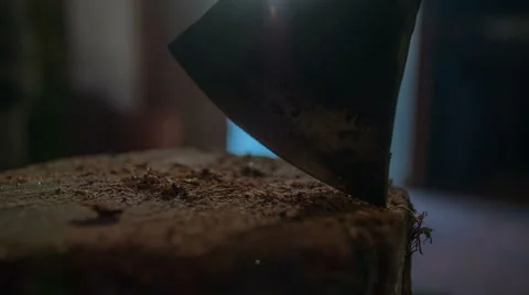 Picking up the axe Stock Footage 47791884