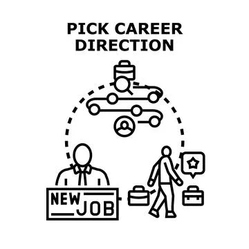 Picking career direction path, job search concept Иллюстрация