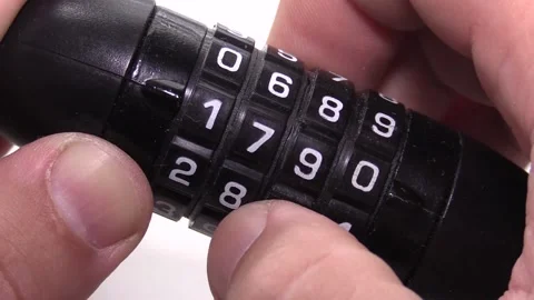 Picking a code on a cylindrical combination lock Stock Footage 134603523