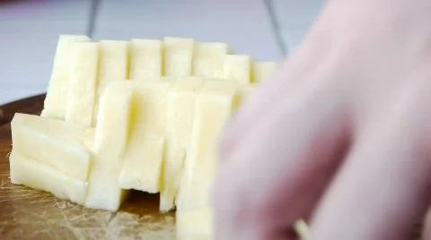 Picking Up Completely Pineapple Pieces  Stock Footage 709083