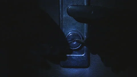 Picking a door lock Stock Footage