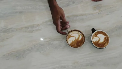 Picking Four Cups Coffee Stock Footage 219987599