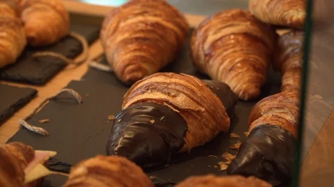 Picking fresh pastry Stock Footage 93581537