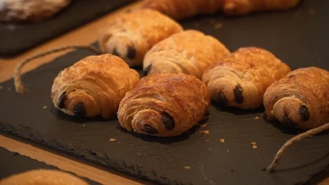 Picking fresh pastry Stock Footage 93581541