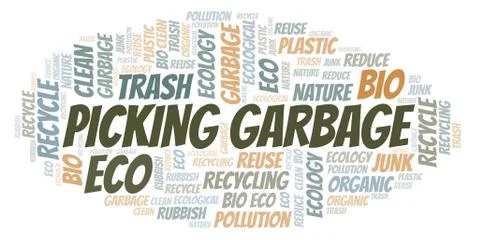 Picking Garbage word cloud. Stock Illustration