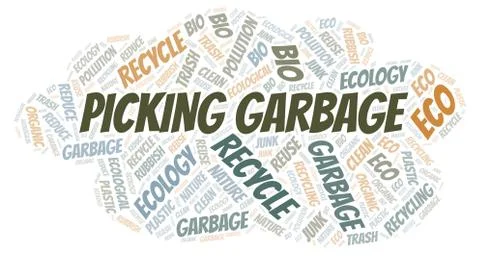 Picking Garbage word cloud. Stock Illustration