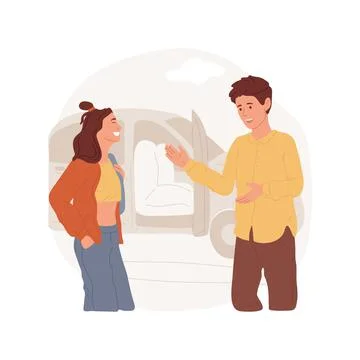 Picking up a girlfriend isolated cartoon vector illustration. Stock Illustration