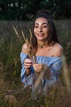 Picking the grass Stock Photos
