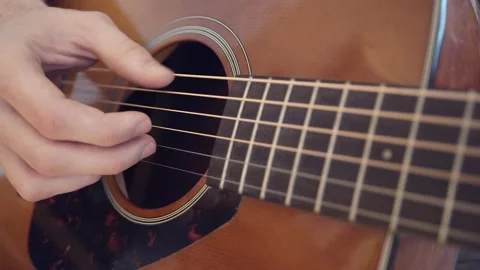 Picking Guitar in Slow Motion Video stock 149533198