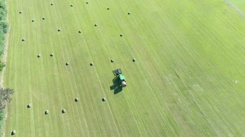 Picking up hay bales Stock Footage 161681512