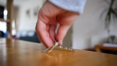 Picking up keys &amp; leaving a room Stock-Footage 98061088