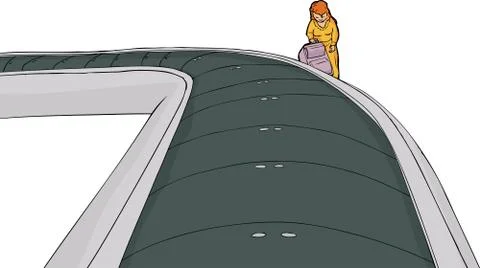 Picking Up Luggage Over White Stock Illustration