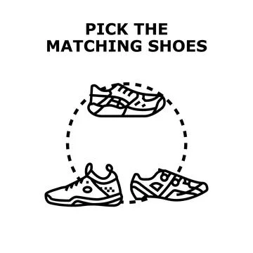 Picking matching shoes as selection game concept Ilustração Stock