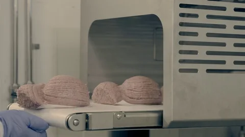 Picking up the meat after grinding Stock Footage 78033167