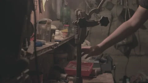 Picking up old press - Flat image Stock Footage 67451910