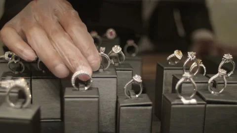 Picking Out a Wedding Ring Stock Footage 138835085