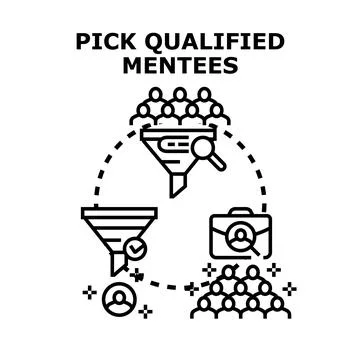 Picking qualified mentees for business development program 스톡 일러스트