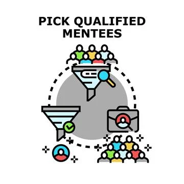 Picking qualified mentees for business development program Stock Illustration