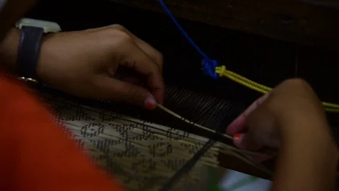 Picking - raising the heddles which raise the warp yarns Stock Footage 71200201