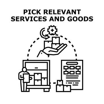 Picking relevant services and goods concept vector Stock Illustration