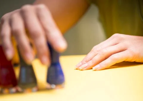 Picking the right color for nails Stock Photos